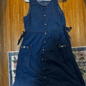 Denim Sleeveless Midi Dress